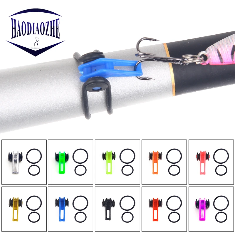 

HAODIAOZHE 10Pcs Plastic Fishing Hook Keeper for Fishing Rod Accessories Fishing Lures Bait Safety Holder Fishing Tackle YU8151