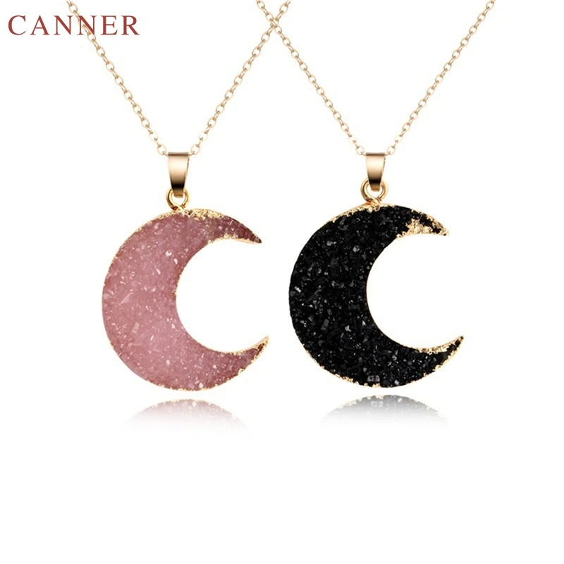 

Resin Moon Shape Pendant Necklaces for Women Long Sweater Chain Necklace Jewelry bijoux femme C25