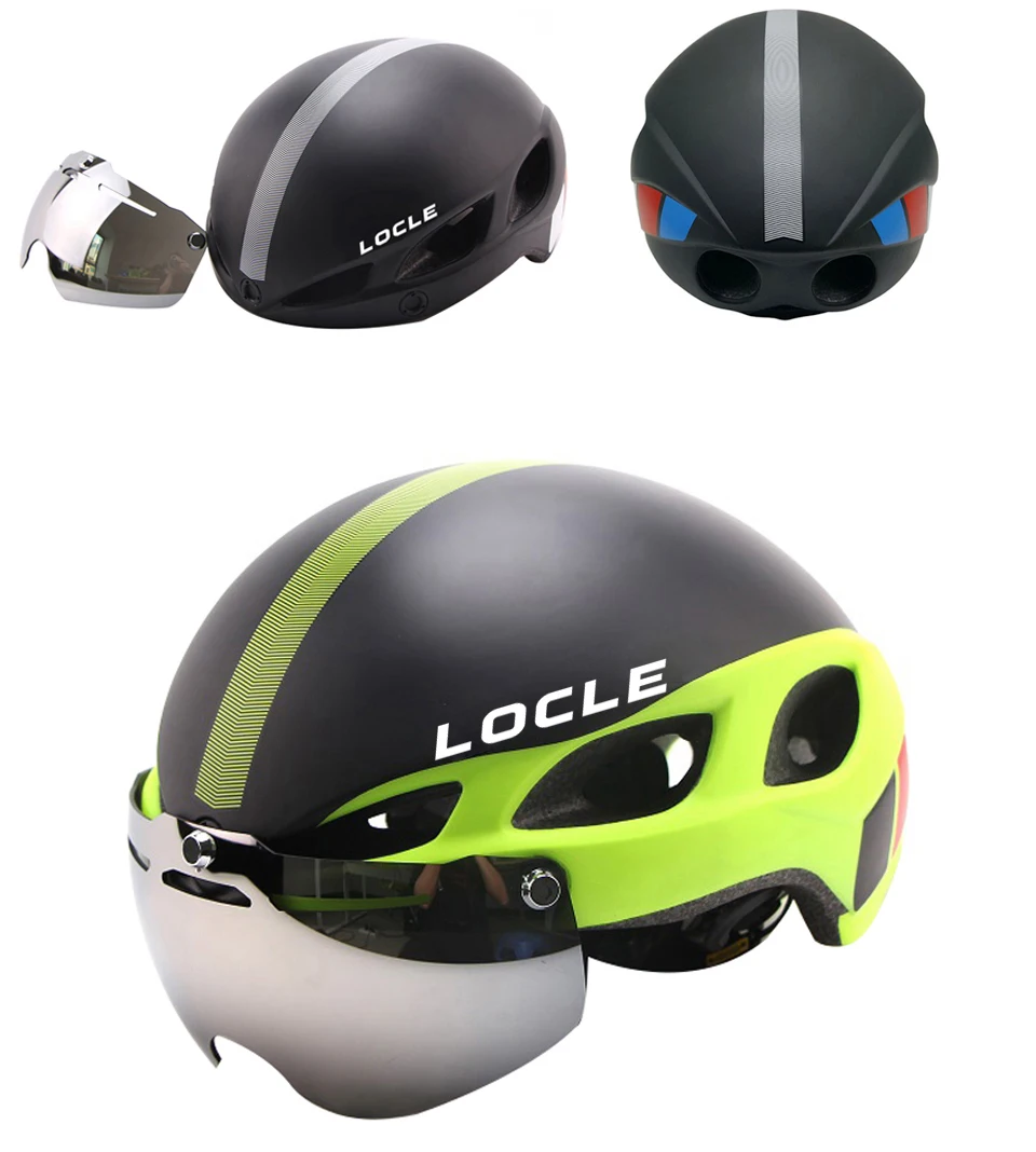 LOCLE, магнитные очки, велосипедный шлем, Casco Ciclismo, ультралегкий в форме, велосипедный шлем с очками, дорожный горный шлем