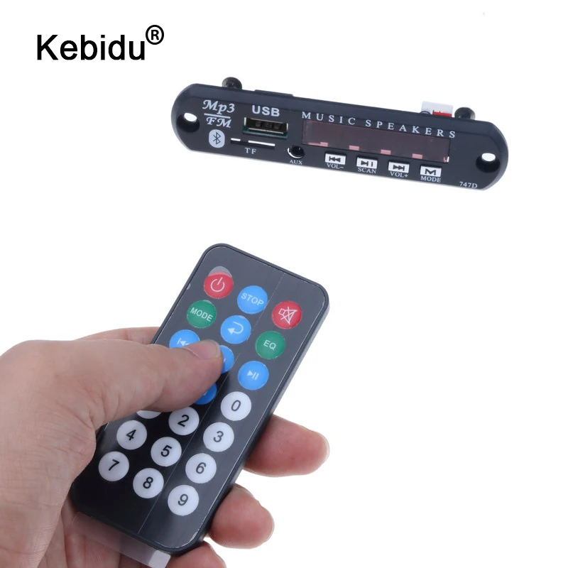 

kebidu Wireless MP3 Bluetooth 12V MP3 WMA Decoder Board Audio Module USB TF FM Radio with Remote Controller For Car accessories