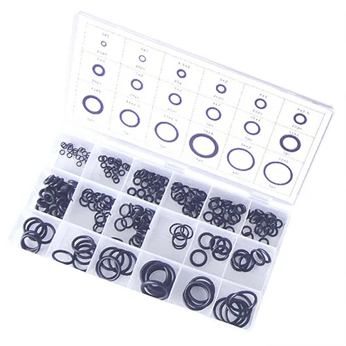 

225 x Rubber O-Ring Washer Seals Assortment Black for Car 18 Sizes
