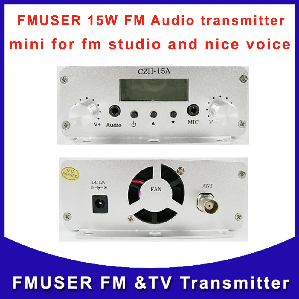 

Cantonmade 10w transmitter CZH-15A 15W FM Radio audio mini transmitter silver for car factory church