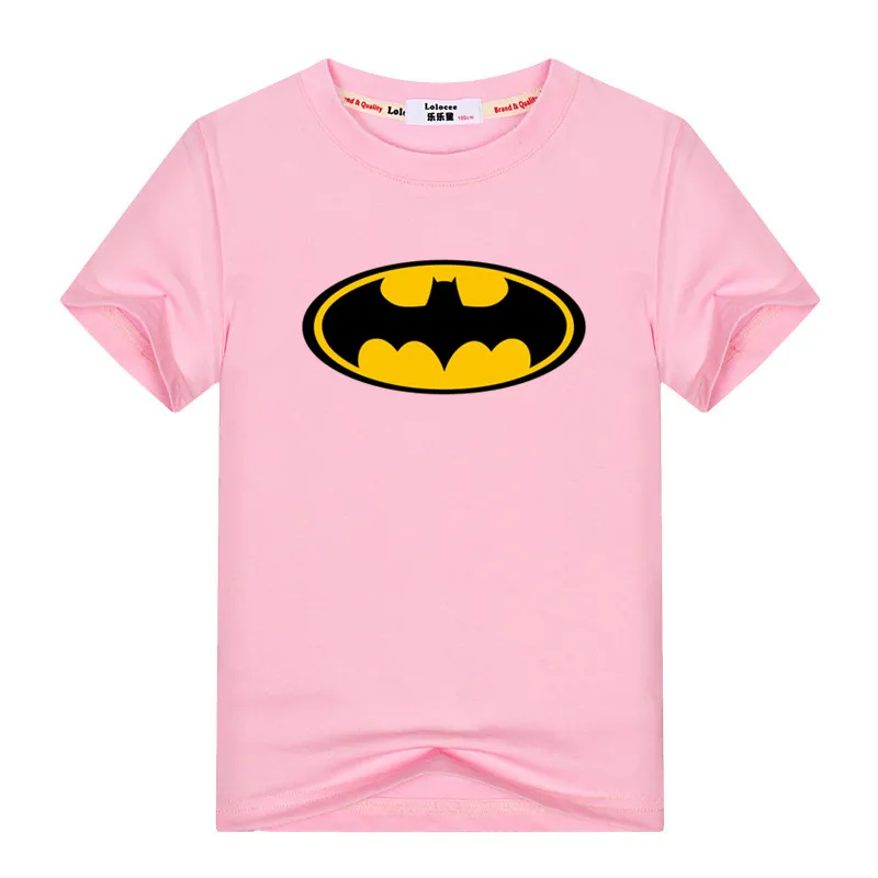 Одинаковые комплекты для семьи с логотипом Бэтмена; модные одинаковые топы для детей; футболка для папы и сына с героями мультфильмов; одежда для папы и мальчиков; футболки с короткими рукавами - Цвет: pink
