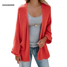 Danjeaner новые женские Свитера Осень размера плюс рукав летучая мышь Твердые свободные длинные кардиганы женские тонкие Повседневные вязаные джемперы