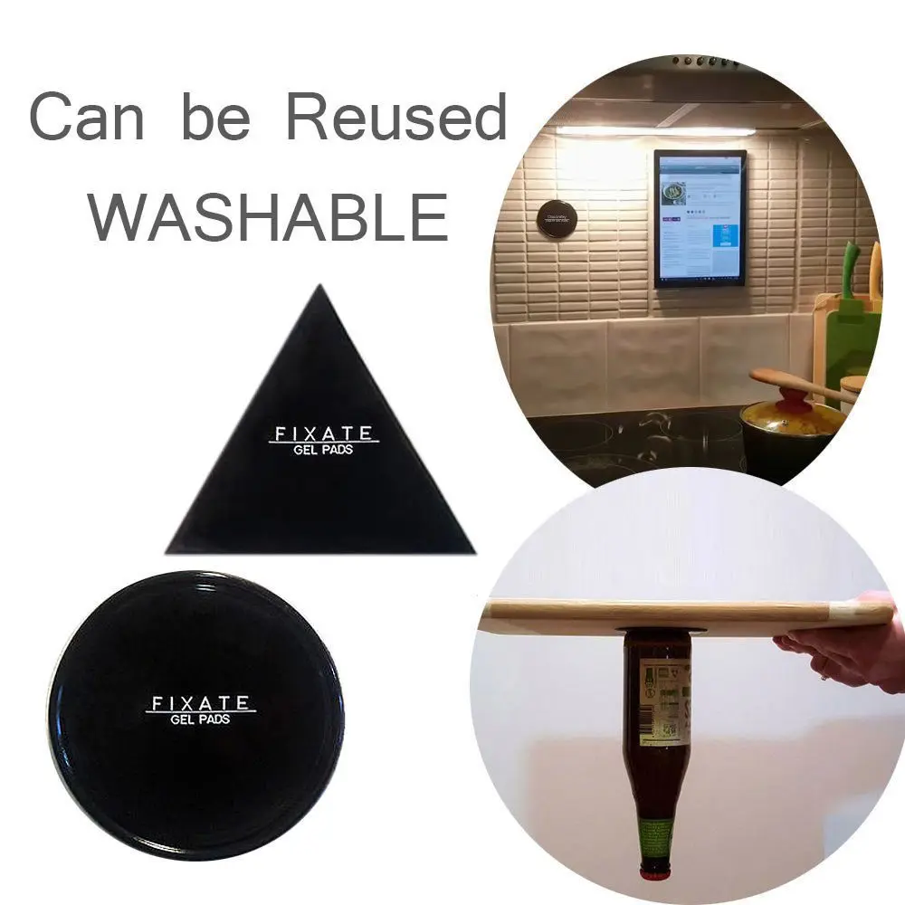 FIXATE Gel Pads Reusable Washable Powerful Gel Stickers