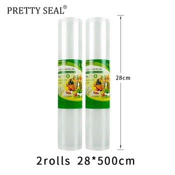 

PRETTYSEAL Household Food Vacuum Sealer Packaging bags Film 2rolls 28*5m cosas de cocina emballage alimentaire zero waste