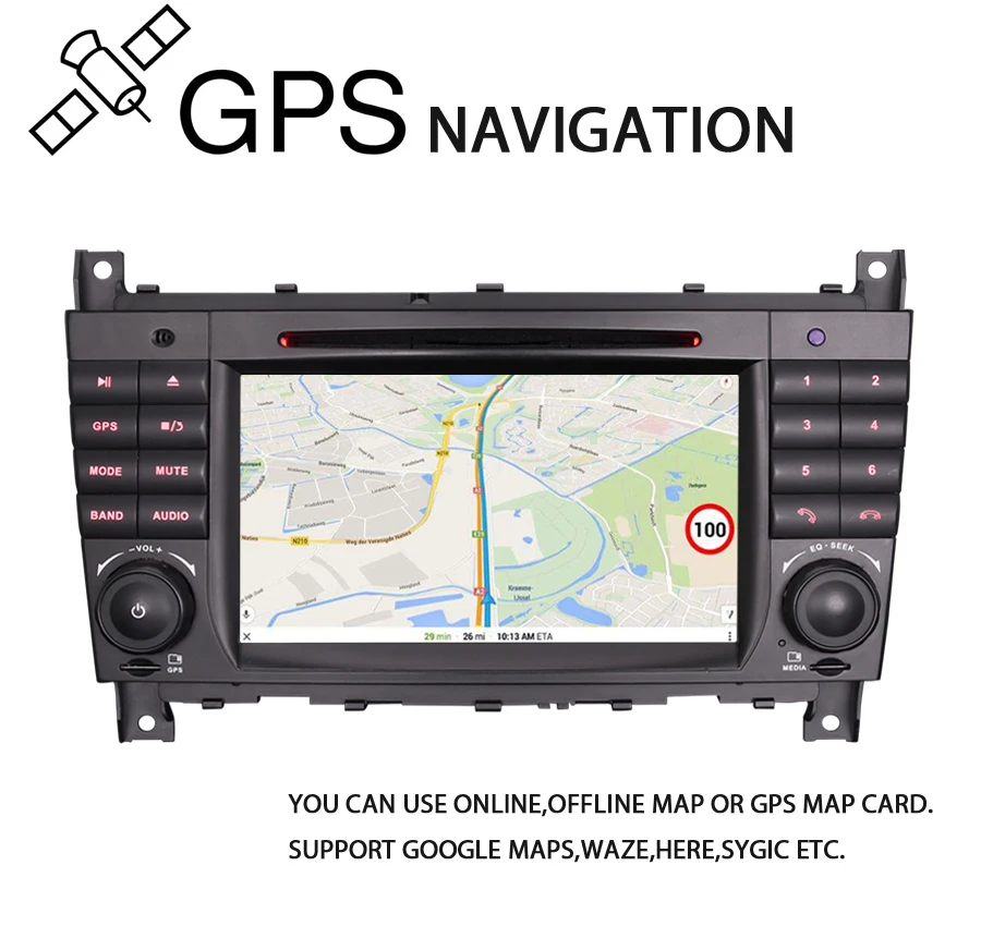 Flash Deal Android 8.0 Autoradio Car DVD Navi GPS CD DAB+ WiFi 4G BT SD Radio USB Bluetooth DVR OBD for Mercedes Benz C-Klasse W203 4