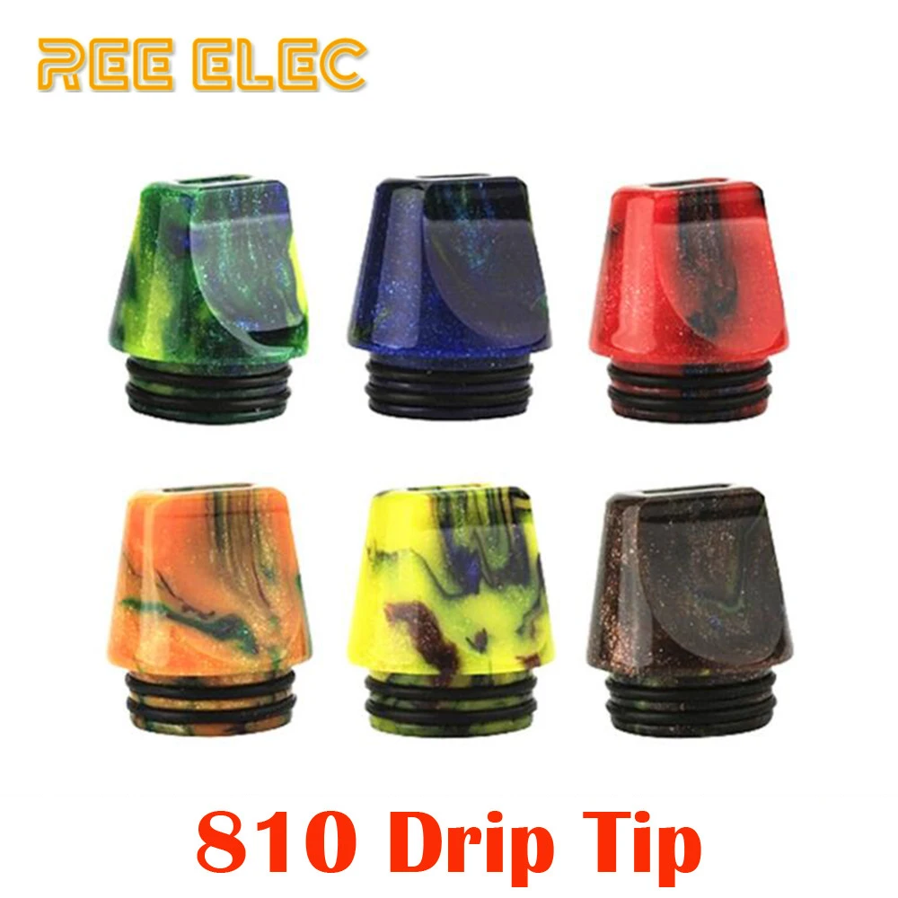 REE ELEC Resin 810 Flat Drip Tip Electronic Cigarette Vape Pen Accessory Mouthpiece For RDA RTA