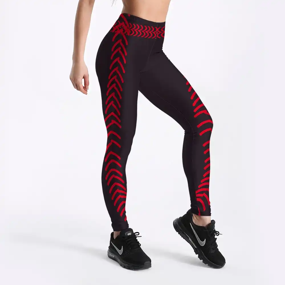 black and red gym leggings