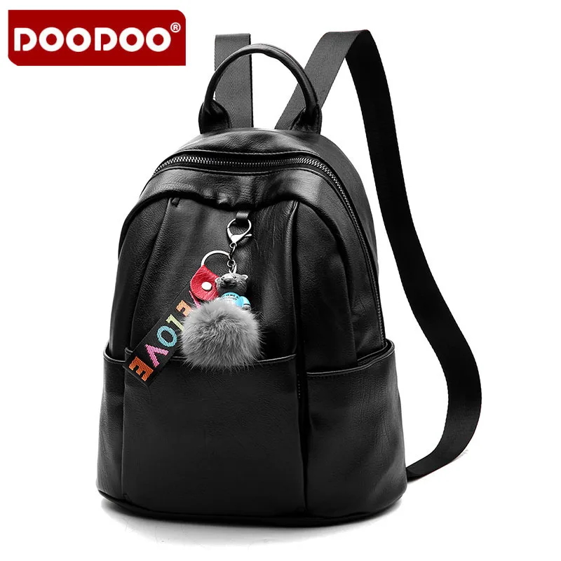 

2017 PU Women Backpack Leather School Bag Women Casual Style Simple Color Black Preppy Student Backpacks Teenage Girls Sac003