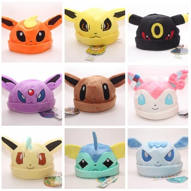 9 видов стилей Sylveon Umbreon Eevee Espeon Jolteon Vaporeon Flareon Glaceon Leafeon плюшевая шляпа, головной убор, мягкие плюшевые игрушки