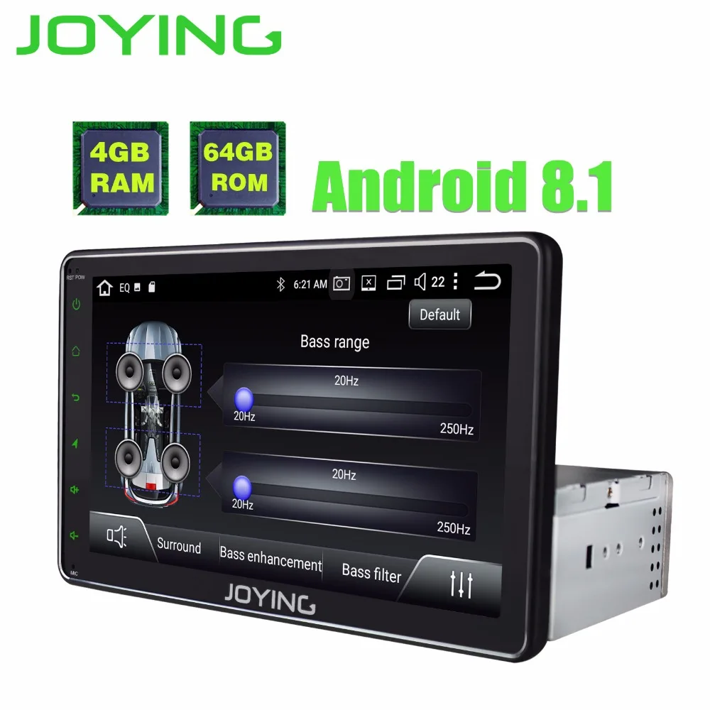 Best JOYING 4GB Ram 64GB ROM Octa 8 core Car Radio 1din Android 8.1 auto Audio Stereo Head Unit Tape Recorder Multimedia player GPS 5