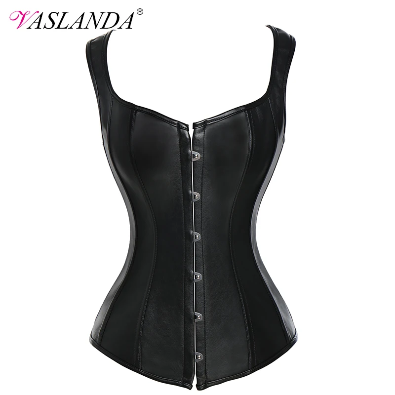 

VASLANDA Sexy Steampunk Corset Lace Up Back Vest Corselet Overbust Bustiers Gothic Clothing Espartilhos waist trainer