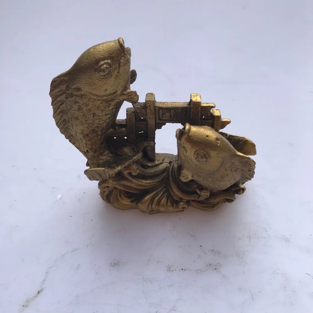 Antique handicrafts exquisite pure copper fish statue | Дом и сад