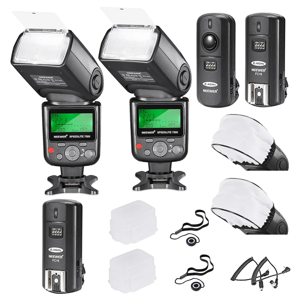 Neewer 750II i TTL комплект вспышки Speedlite для Nikon DSLR камеры включает в себя: 2 Flash + 4G