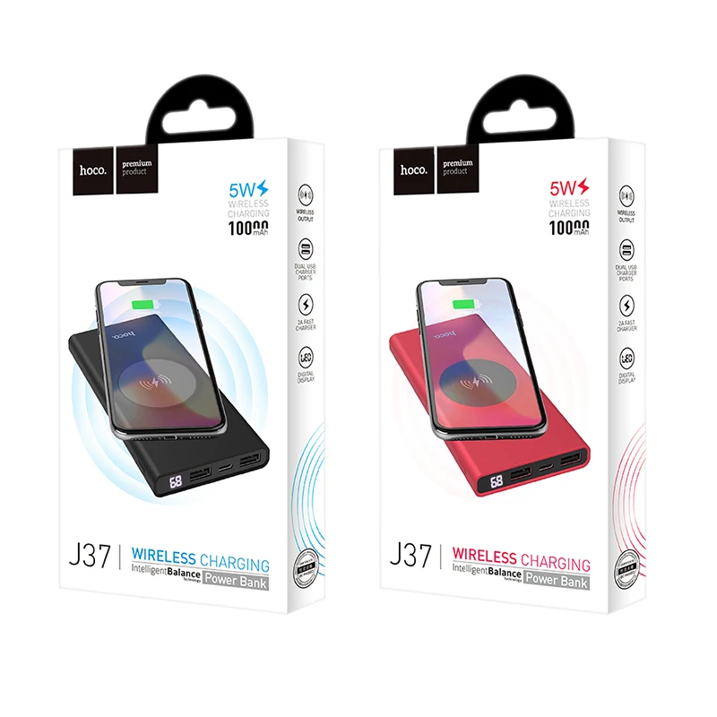 HOCO 10000mAh QI Wireless Charger Power Bank Dual USB with Digital Display External Battery Powerbank for iphone 8 X XS Max XR HOCO 10000mAh QI Wireless Charger Power Bank Dual USB with Digital Display External Battery Powerbank for iphone 8 X XS Max XR