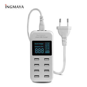 

INGMAYA Smart USB Charger 8 Ports 5V8A LED Display Charging Station For iPhone iPad Samsung Huawei Nexus Mi LG Nokia Adapter