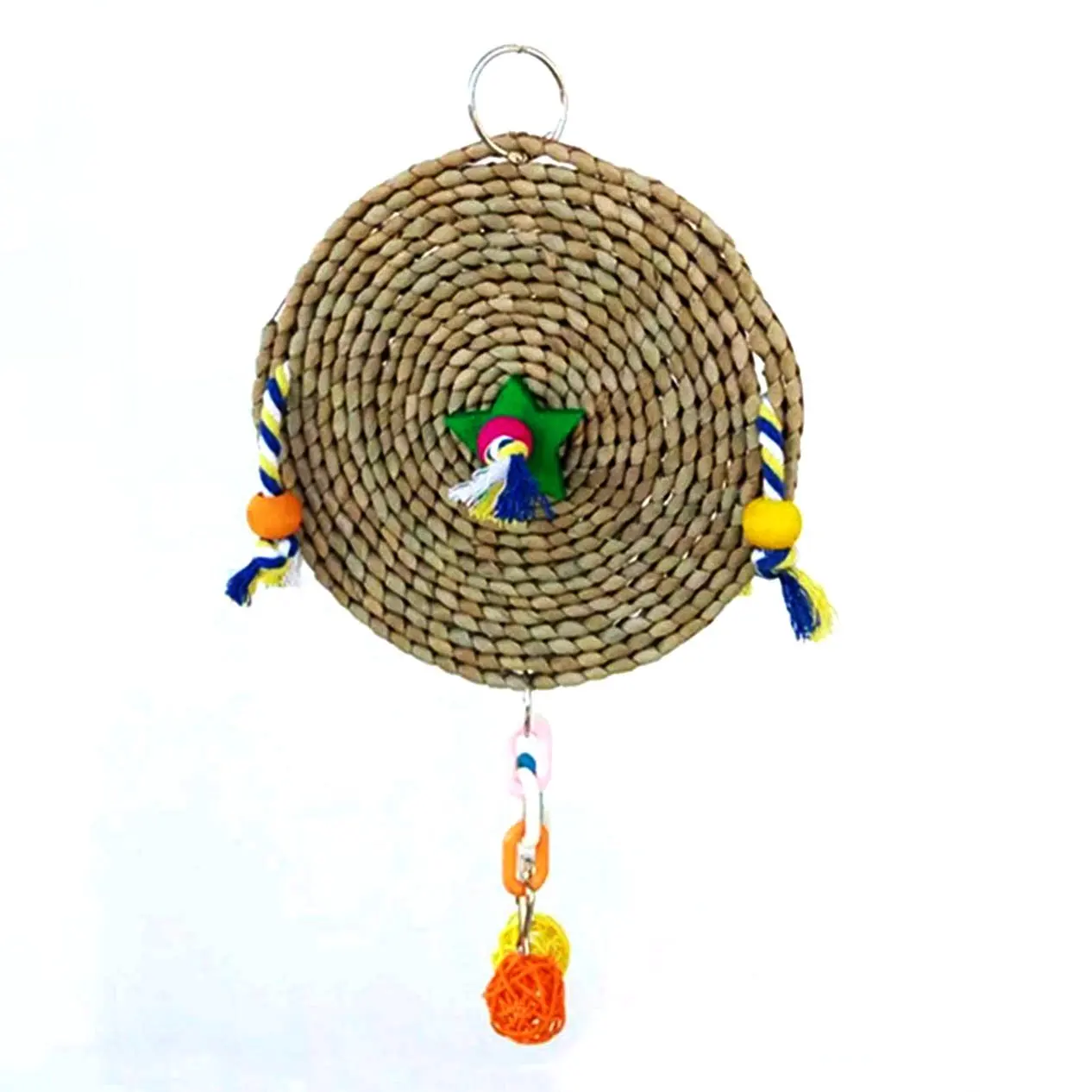 Pokeman Bird Toy for Parrots African Grey Cockatiel Cockatiel Cage Hanging Chewing Toys Seagrass