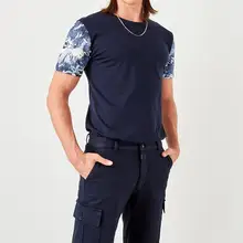 Trendyol темно-синие мужские лоскутные Карманы Шорты TMNSS19FO0090