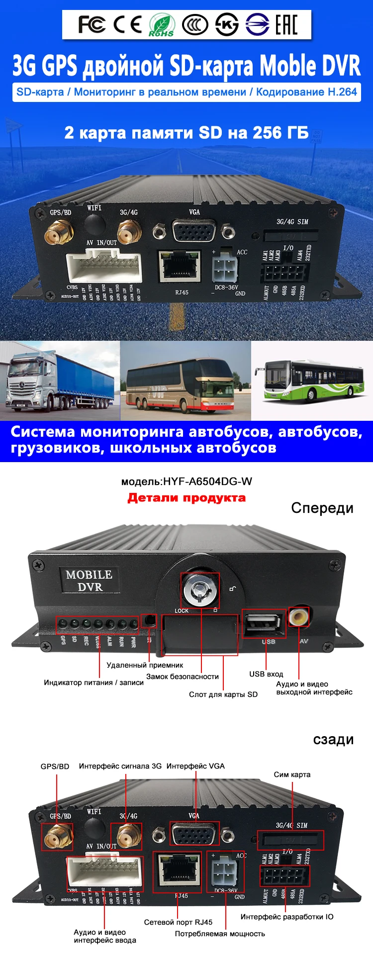 Новый список 3g мобильный цифровой видеорегистратор GPS AHD 720 P HD 4-канальный коаксиальный SD карты хост-монитор комбайн/легковом
