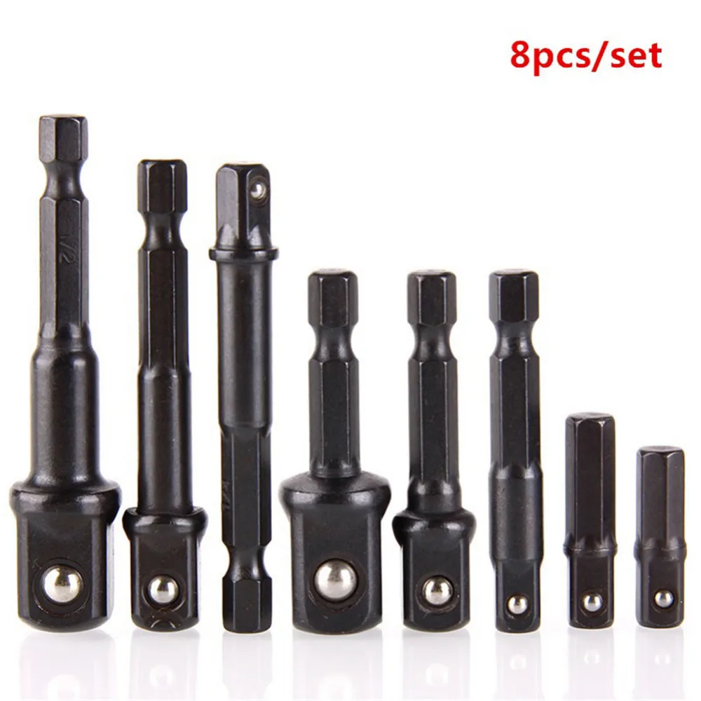 

5/8pcs 1/4 Hex Shank Power Screwdriver Driver Socket Bit Adapter Drill Nut Driver Power Extension Bar Wrench Adapter