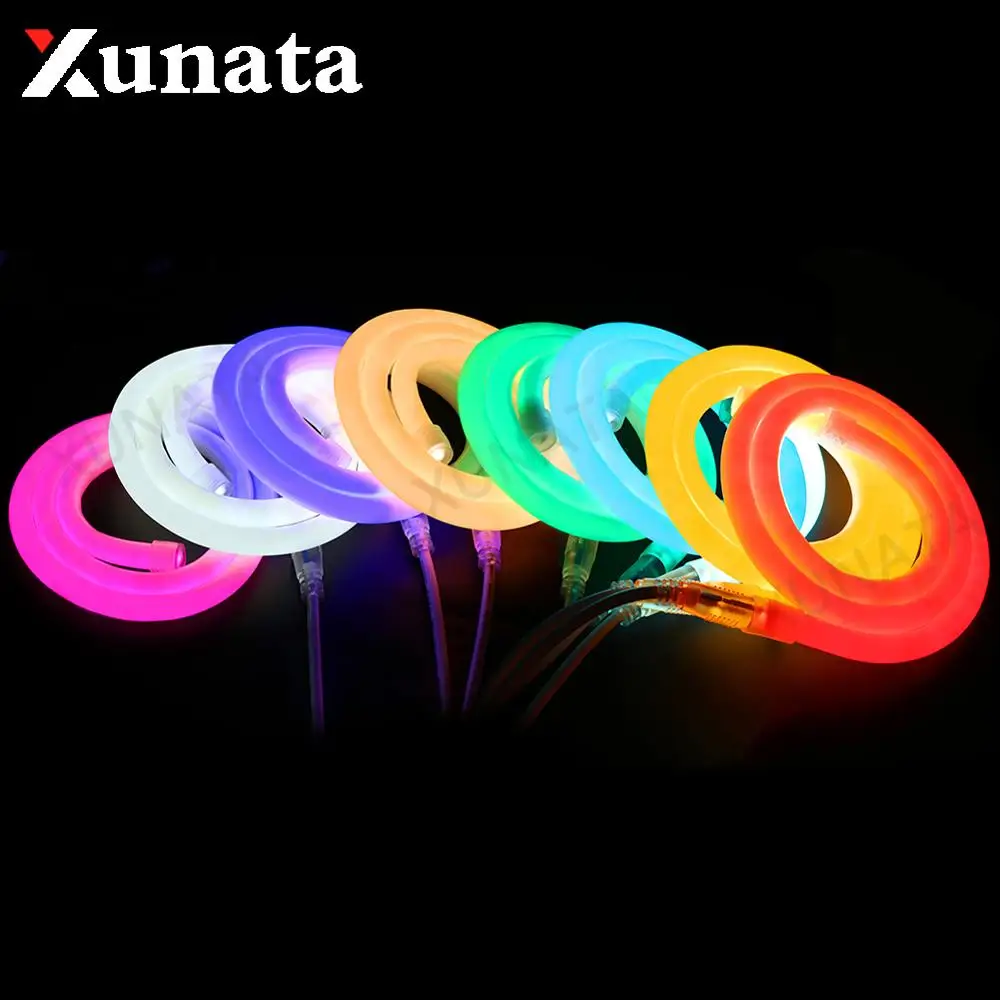 

DC12V Neon Light 2835 Flexible Waterproof Neon Rope Light 14MM Round Neon Light Strip Decor for Home With Connector 1m 2m 3m 4m