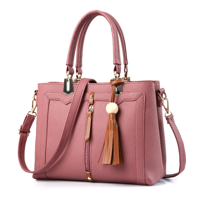 Монне CAUTHY женские сумки винтажные лаконичные офисные женские модные сумки для девочек одноцветные винно-красные черные зеленые темно-серые сумки - Цвет: Hot Pink