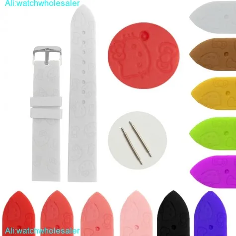 20mm Pure White Cartoon Silicone Jelly Rubber Lady Watch Band Straps WB1086B20JB