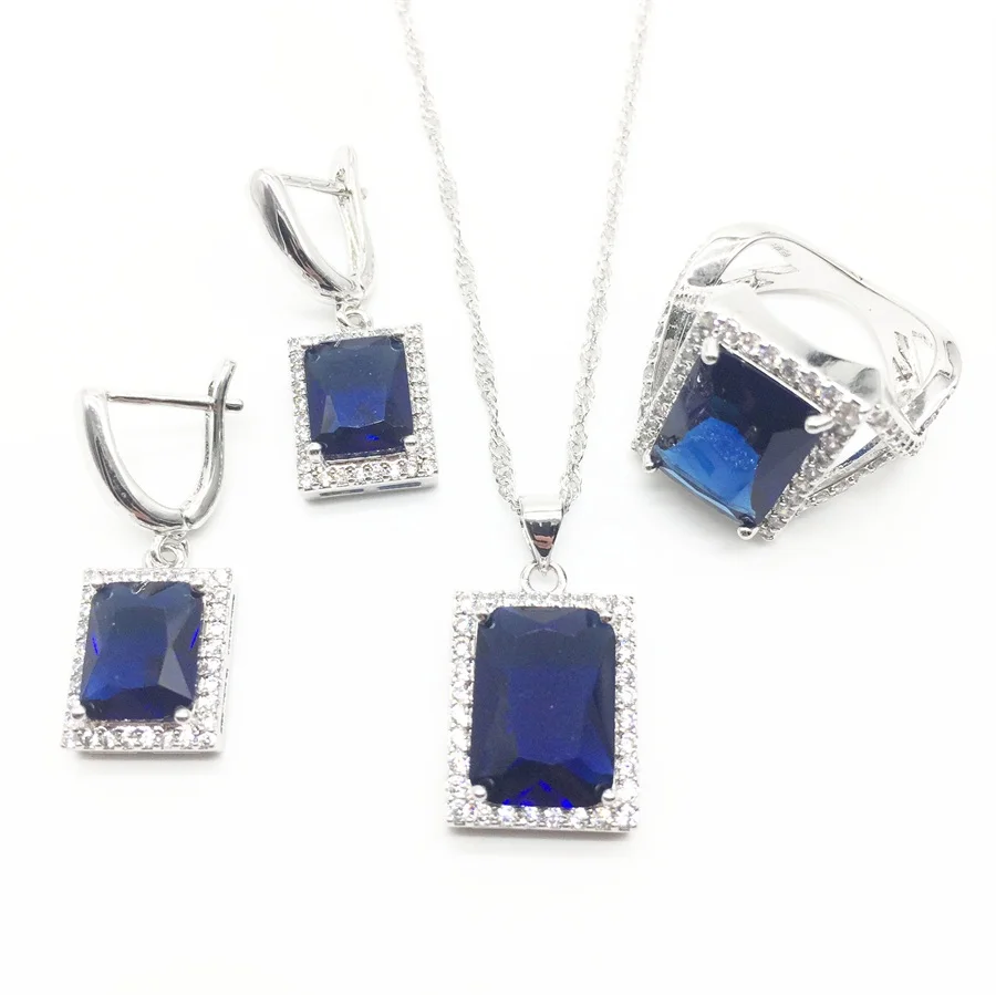 Комплект из колье серёг и кольца серебра 925 пробы|jewelry sets for women|silver jewelry setjewelry |
