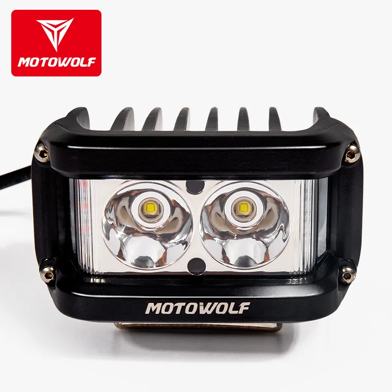 MOTOWOLF 12 v-72 v 20W Светодиодный точечный светильник мотоцикла ATV Лодка внедорожных Водонепроницаемый головной светильник с выключателем и кронштейн для Honda Yamaha