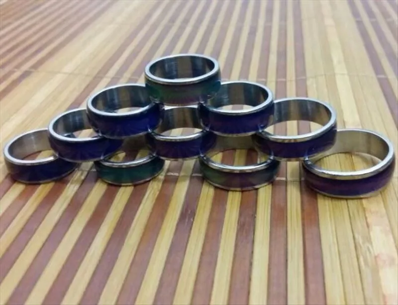 Супер качество настроения кольца утолщаются титановая сталь изменение цвета кольца смешанный размер