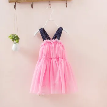 

Summer New Poodle Double Sling Gauze Dress Girl Dress
