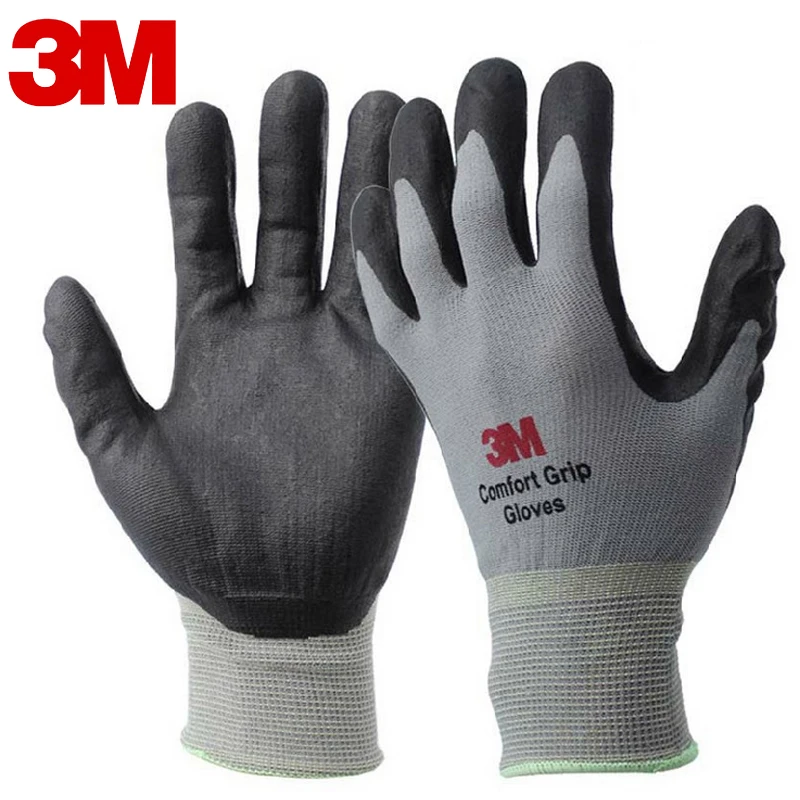 

3M Work Gloves Comfort Grip wear-resistant Slip-resistant Gloves Anti-labor Safety Gloves Nitrile Rubber Gloves size L/M