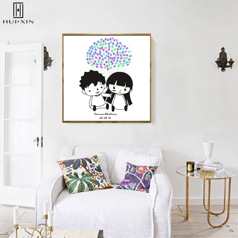

Original Design Simple Colorful Dreamlike Baby Best Wishes Gift HD Guestbook Fingerprint DIY for Kids Signature for Party Deco