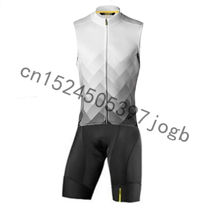 

MAVIC Team Breathable sleeveless Cycling Skinsuit Man's Triathlon Bike Jersey Bicycle Jumpsuit set Ropa Ciclismo Hombre