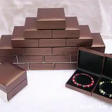 48 шт./лот, коричневый пластиковый браслет, шкатулка для ювелирных изделий, Подарочная коробка для браслета