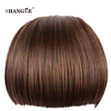 SHANGKE Short Blunt Synthetic Bangs Heat Resistant Synthetic Hair Women Natural Fake Hair Bangs Women Tidy Clip In Hair Pieces