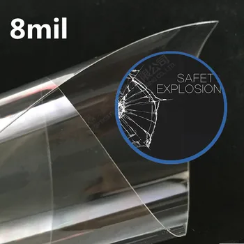 

0.2mm High quality Transparent Clear Shatterproof Safety Window Glass Film explosion-proof 8mil 1.52x10m/ 5x33ft Roll