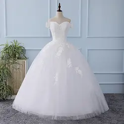Это YiiYa новое белое свадебное платье с блестками простые Талла узор аппликации невесты Свадебные платья Vestidos De Novia Casamento XL216