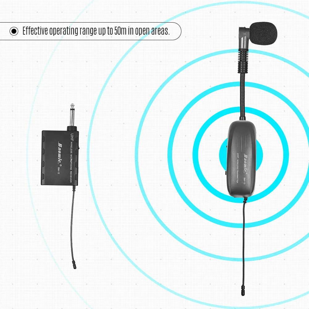 BM-12/V2 Профессиональный UHF беспроводной инструмент микрофонная система приемник и передатчик 630-690 МГц 16 каналов для саксофона