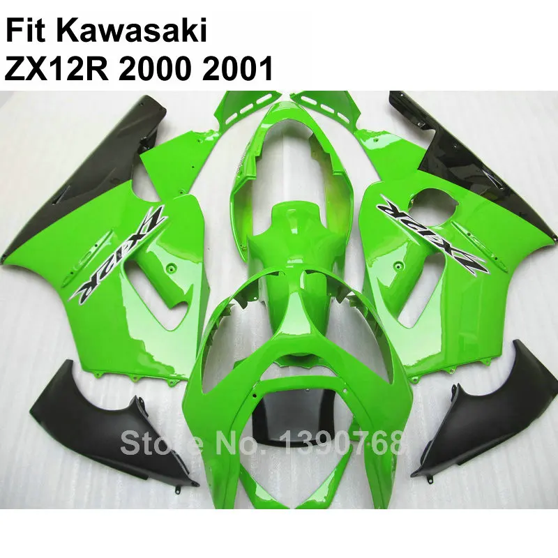 

Hot sale fairings for Kawasaki Ninja ZX12R 2000 2001 lime green fairing kit ZX-12R 00 01 NB12