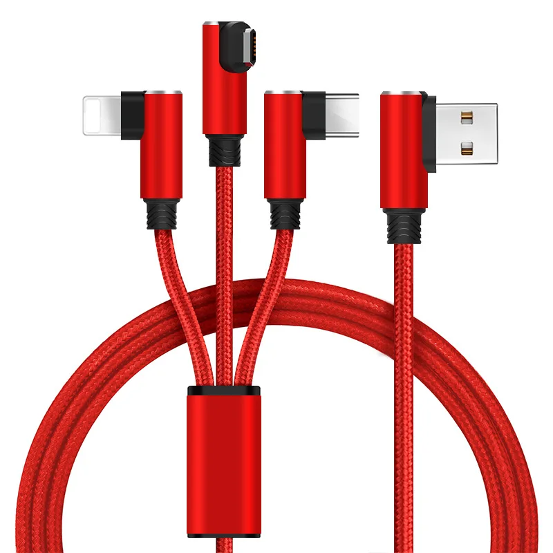 

Reebeen 1.5m Data Line For Android ios Type-c micro USB Mobile Phone One Dragging Three Data Charge Cable for xiaomi samsung