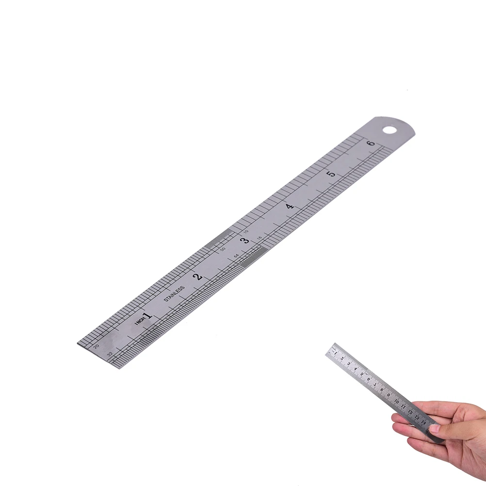 

1PC Metric Rule Precision Double Sided Measuring Tool 15cm Metal Ruler Stainless steel
