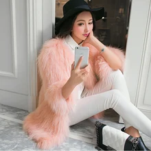 Новинка настоящий белый енота окрашенная Мех животных пальто Для женщин средней длины енот Мех животных вязаное пальто be1515 EMS