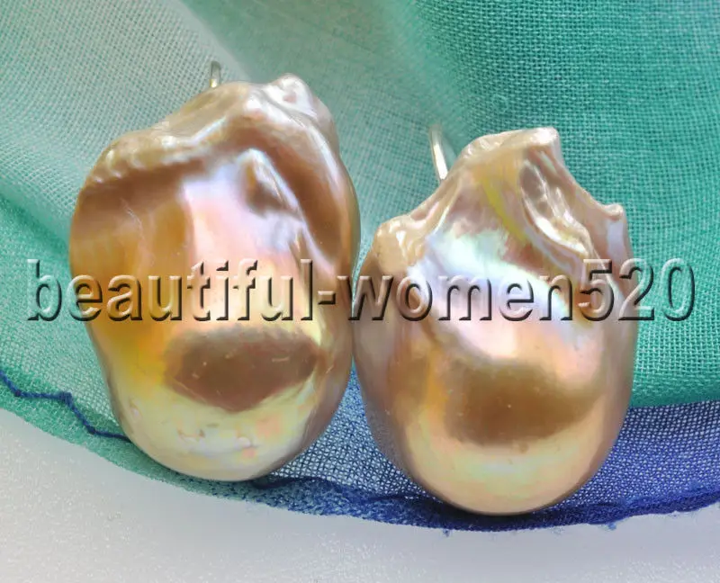 

Z8938 26mm Lavender Baroque Keshi Pearl Fixed Dangle Earrings