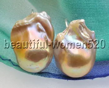 

Z8938 26mm Lavender Baroque Keshi Pearl Fixed Dangle Earrings