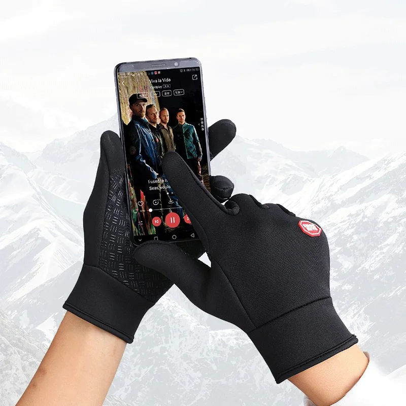 2 шт. теплые водонепроницаемые флисовые мужские и женские лыжные перчатки ветрозащитные тепловые перчатки с сенсорным экраном для спорта на открытом воздухе, велоспорта, сноуборда