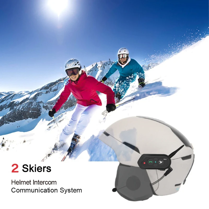 Ejeas Ski10 1200 м лыжный Bluetooth коммуникатор шлем Walkie Talkie гарнитура 500 мАч Aux для двух лыжников