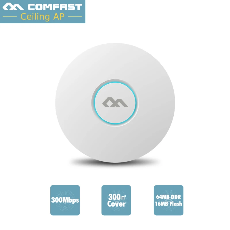 300Mbps WiFi Ceiling Wireless AP 802.11b/g/n QCA9531 Indoor AP 16Flash 48V POE OPEN DDWRT Access Point AP Bridge COMFAST E320N