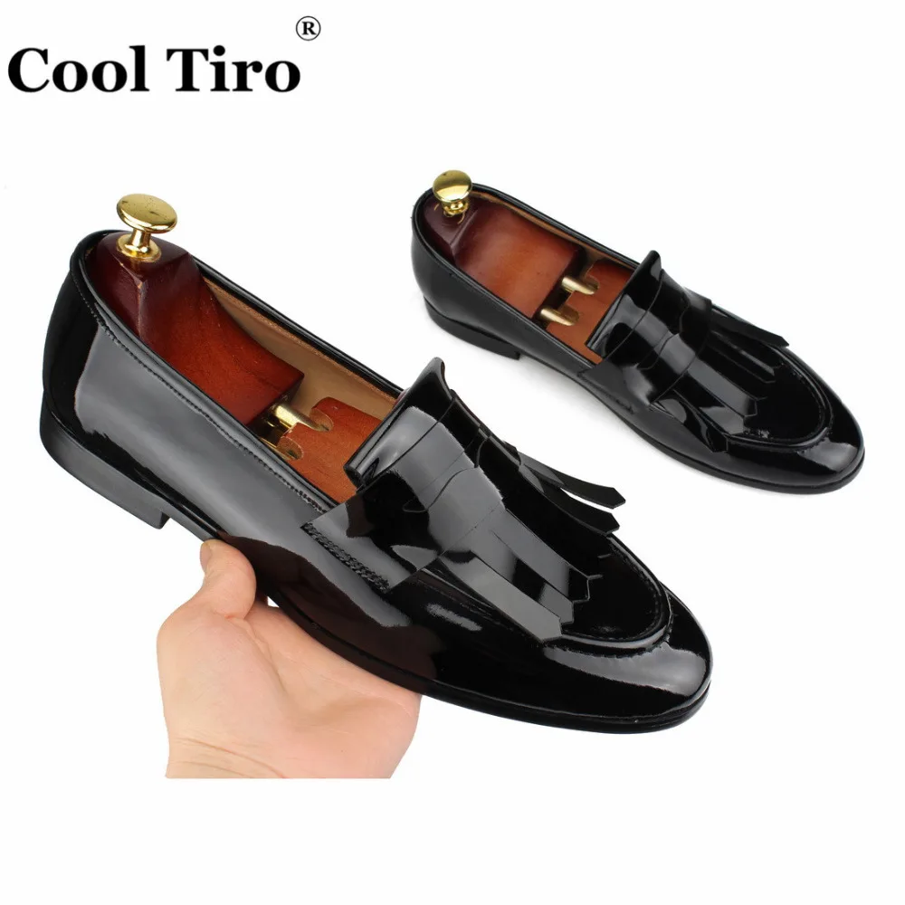 Black patent leather Loafers Men Moccasins (7)